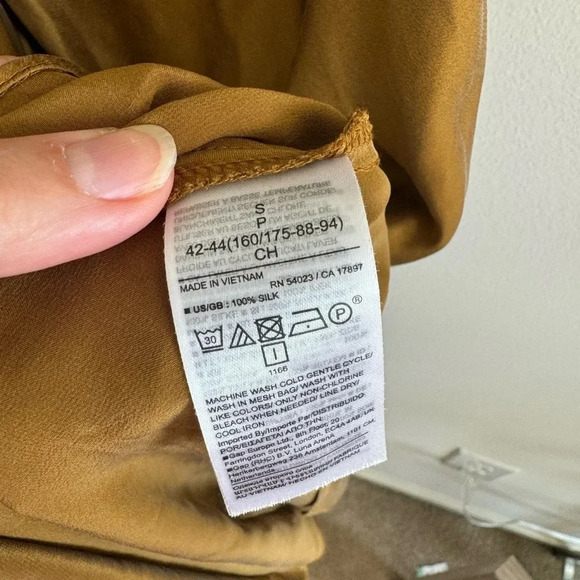 Banana Republic mustard yellow Divine silk one shoulder midi dress size small - Picture 8 of 8